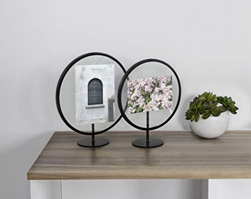 Image of Umbra, Black Infinity Picture Frame, Unique Circular Display for Desk or Wall, Floats 4x6 Photo, 4 x 6