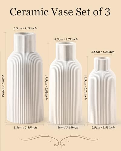 Blanc Vase Décoratif, Petit Vase Simple De Style Moderne Adapté à La Décoration De Bureau Et De Table, Céramique De Style Nordique Adapté Au Placement De Bouquets. – Image 3