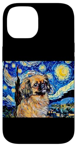 Mens Womens Kids Cute Starry Night Pekingese Lover Case for iPhone 14