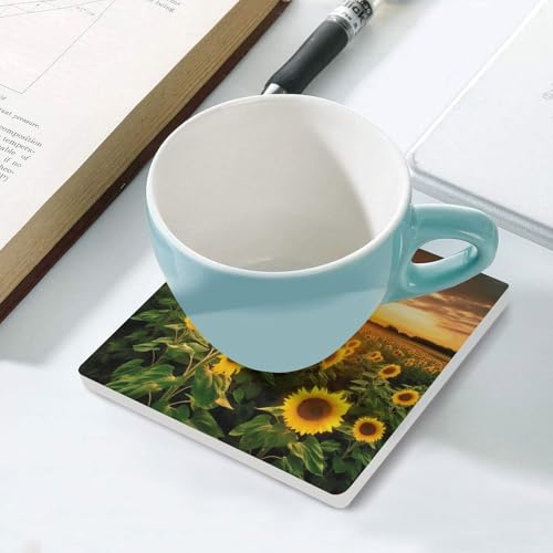 Dessous de verre champ de tournesol 9,4 cm pour table basse - 6