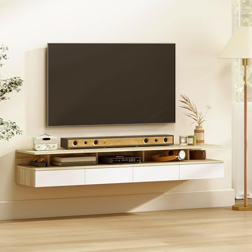 2 Tables de Chevet Murales Flottantes avec Tiroir HOMCOM