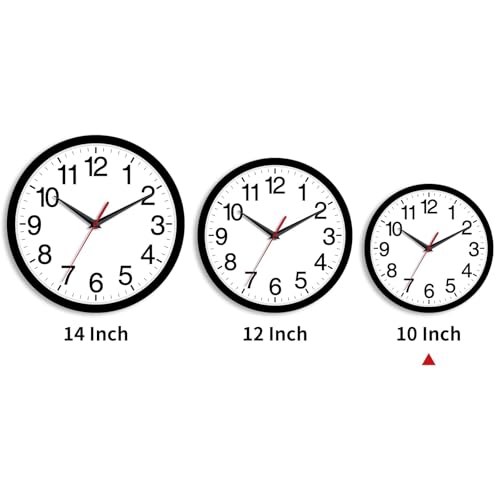 image for Rohioue Wall Clock Modern 10 Inch Black Battery Operated Silent Non Ti