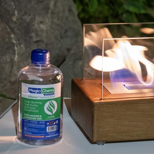 Bioethanol Fuel Tabletop Firepit (1 x 0.5Lt) for Tabletop Fireplaces, Stoves and Burners, Bioethanol Fuel for Fireplaces and Fire Pits (1 Pack 1/2 Quart)