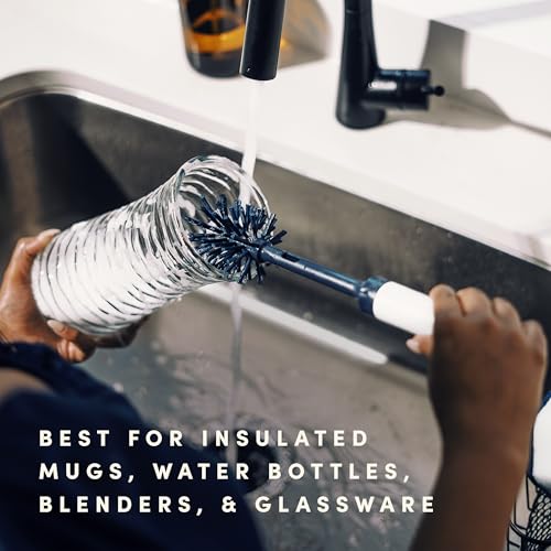 Image of Brite by Scotch-Brite Limited Edition 2-in-1 Straw and Bottle Brush Set, Sleek and Stylish Bottle Cleaner Brush with 360-Degree Bristles and Hidden Straw Brush