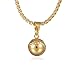 Hip Hop Baseball Bat Punk Chain Round Pendant Necklace Jewelry (Gold) Buy one get one
