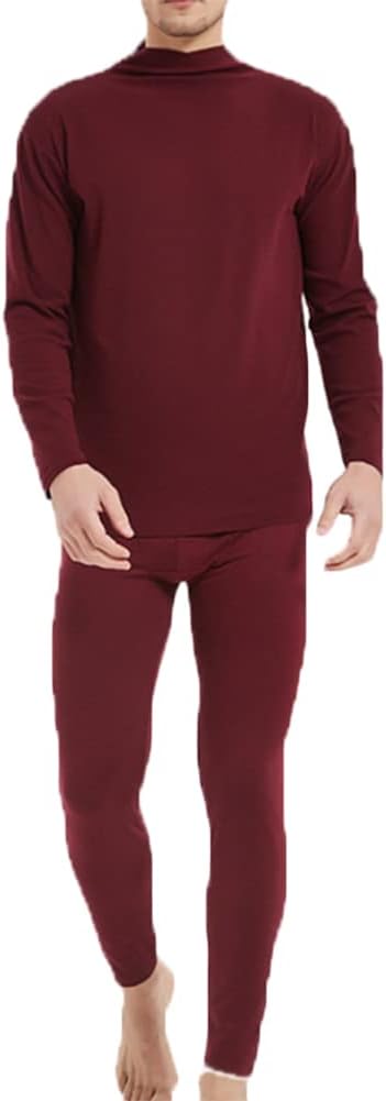 HSQSMWJ Men's Soft Thermal Underwear Set Thermal Top and Bottom Winter Cold Weather Long Johns with Fly XXL-7XL