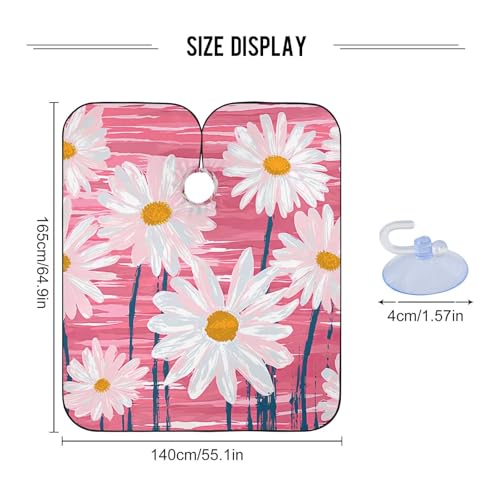 Capa blanca linda con margaritas para corte de cabello, impermeable, profesional para barbería y salón con cierre ajustable de broche para peinados y estilismo miniatura 3