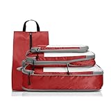Organizador de equipaje portátil viaje, bolsas almacenamiento, cubos compresión, zapatos con malla, ligero, plegable, bolso mano(Color 01,4PCS)