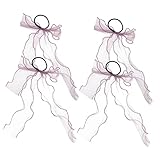 Healeved 4stücke Haargummis mit Schleife für Mädchen Elastische Haarbänder Schnelles...