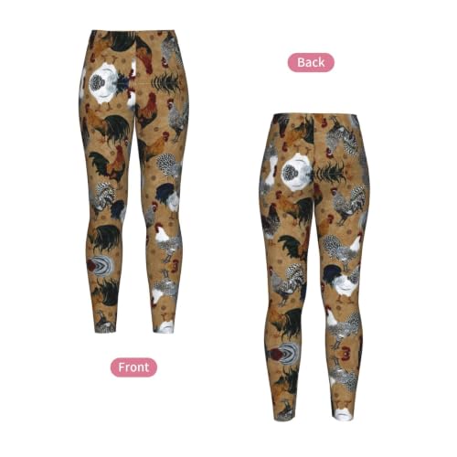 Leggings de compresión deportivos con estampado original de gallo para mujer 4