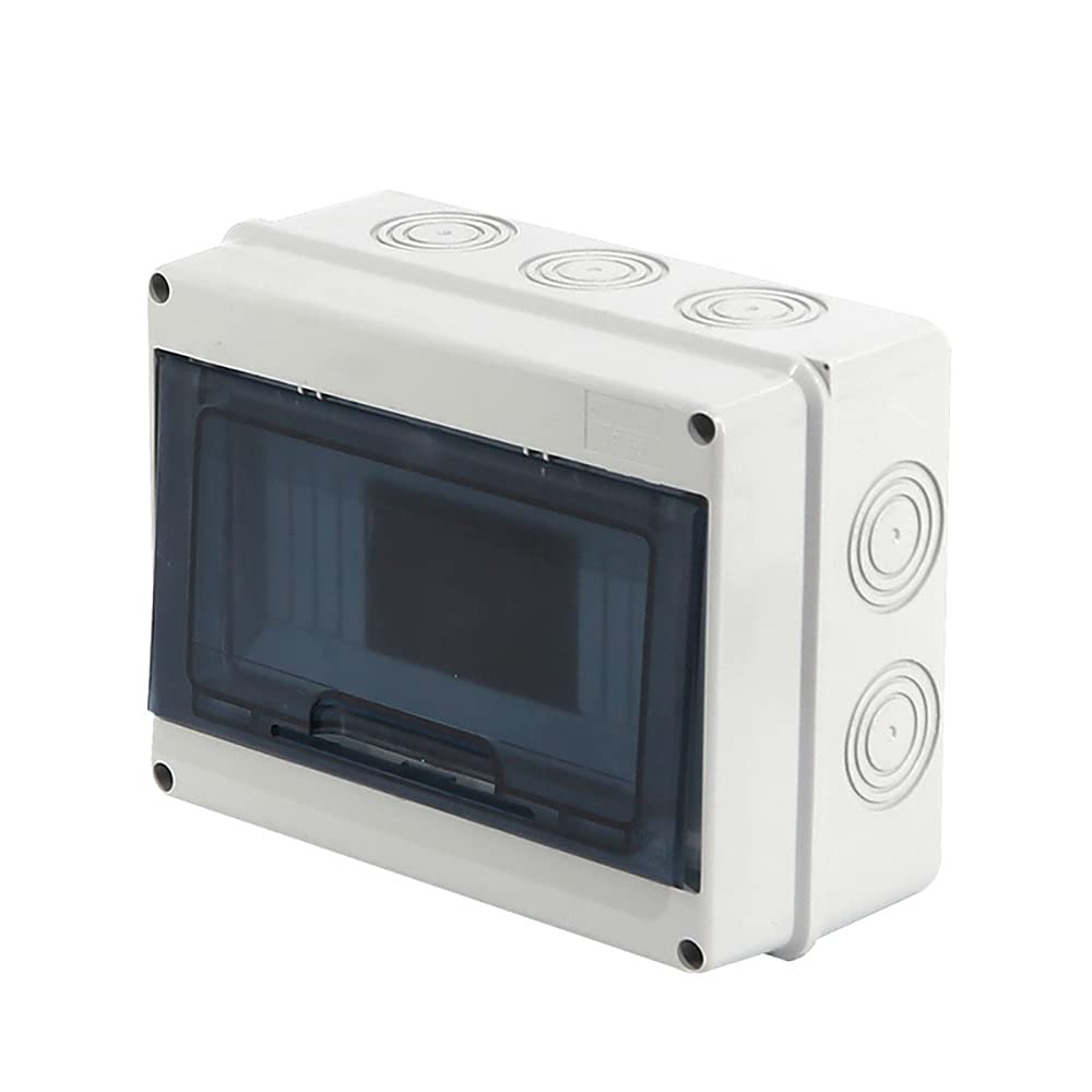 Circuit Breaker Distribution Box, IP65 ABS Transparent Cover Power Distribution Protection Box for Circuit Breaker Indoor on The Wall 5/8 Way