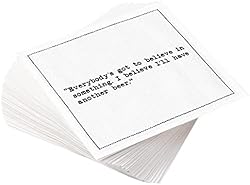 Five Star Napkins Beer Quotes, White Cotton Cocktail Napkins, Beverage Napkins, Bar Napkins, Cloth Napkins, Pa