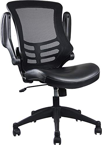 Stylish Mid-Back Mesh Office Chair With Adjustable Arms. Color: Black #TOP7