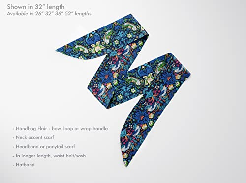 Liberty London Scarf -Choose Length - "Strawberry Thief" William Morris Skinny Scarf Tie Headband, Handbag/Purse flair - Silky Tana Lawn Cotton - Choose Length2