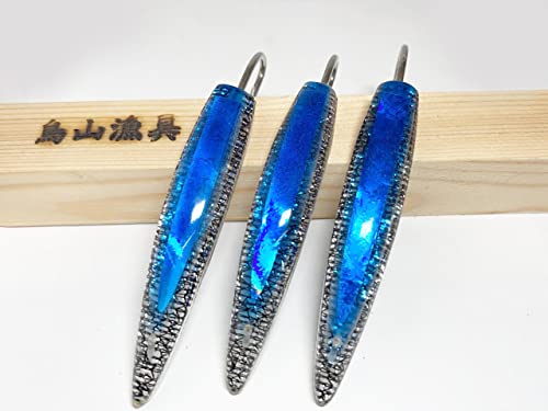 弓角 ルアー 8〜8.5cm 鳥山漁具 トローリング オーロラ3D ブルー 3個 サワラ ブリ ハマチ カツオ メジロ 近海青物 釣り