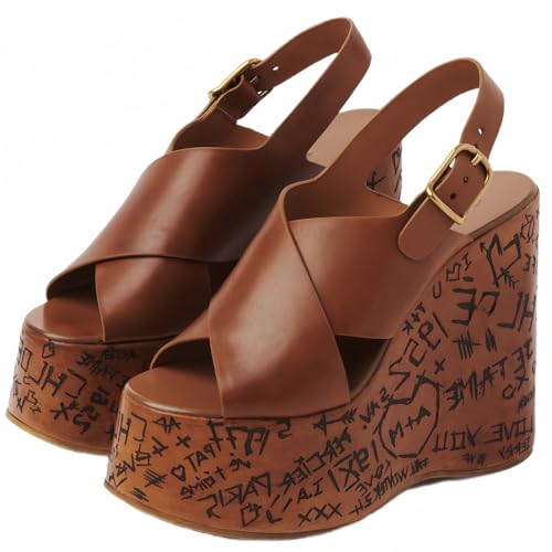 Cork Wedges Heels for Women Platform Sandals Clear Jelly Shoes Chunky Heels for Party Vacation Shoes2