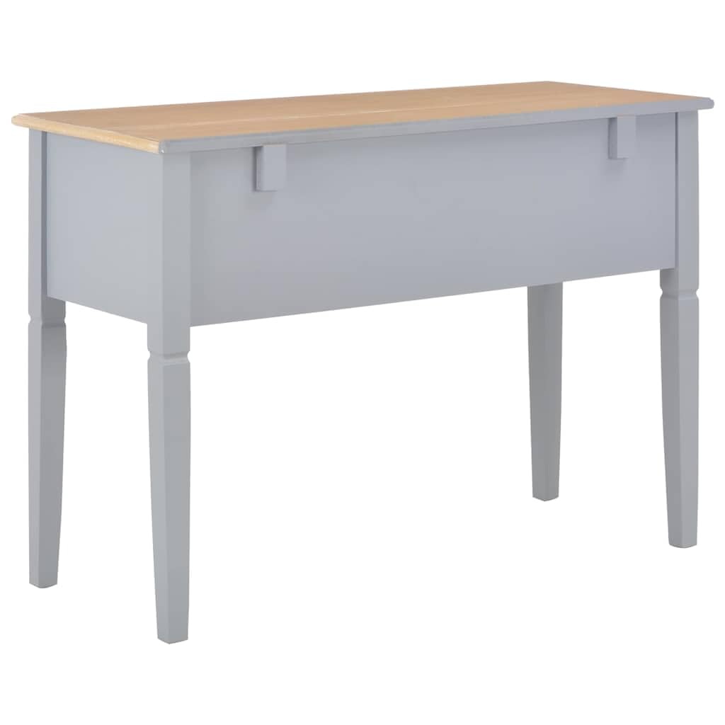 Escritorio gris 109,5 x 45 x 77,5 cm madera MDF y pino con 5 cajones