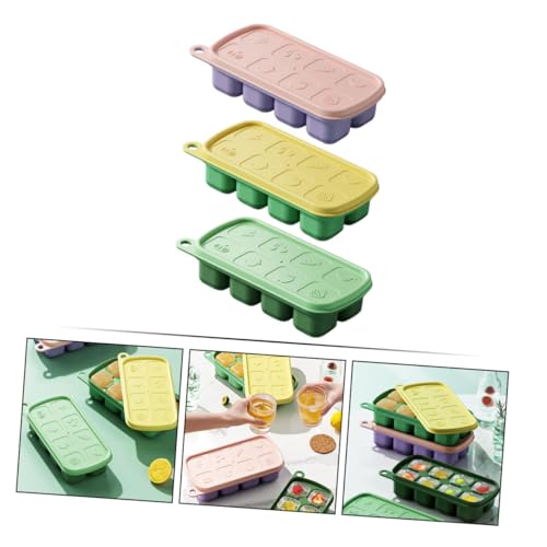 Bandejas para cubitos de hielo con tapa, 3 piezas miniatura 3