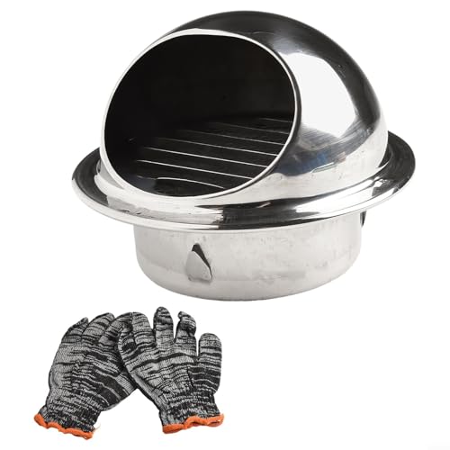 Sfiato rotondo in acciaio inossidabile 304 con guanti per un'efficace ventilazione in asciugatrici e fornelli (100 mm)