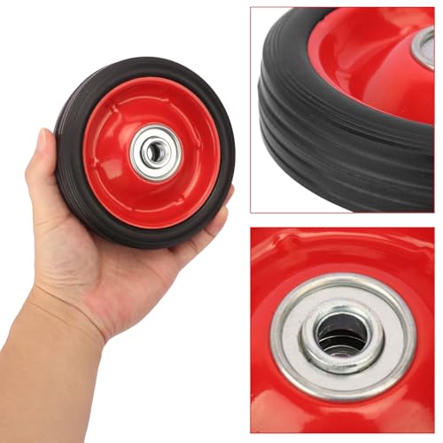 4 Ruedas de Goma 5 Pulgadas con Rodamiento de Bolas miniatura 3