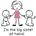 CafePress Big Sister of Twins T Shirt Toddler Graphic Tee, 100% Cotton Pink