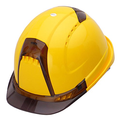 TOYO 通気孔付きヘルメット ヴェンティープラス スチロール入り うす黄/スモーク No.392F-S