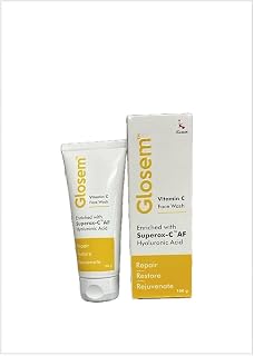Glosem Facewash 100gm with Vitamin C, Hyaluronic Acid & Superox-C AF | Gentle Daily Cleanser for All Skin Types Price In India