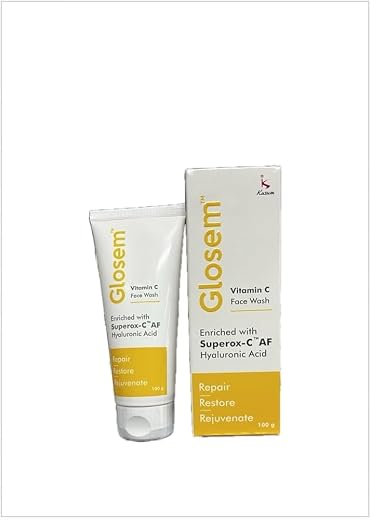 Glosem Facewash 100gm with Vitamin C, Hyaluronic Acid &amp; Superox-C AF | Gentle Daily Cleanser for All Skin Types