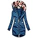 Produktbild Higlles Damen Winter Jacke Parka Mantel Winterjacke warm gefüttert Reißverschluss Sweatshirt Langarm Hoodie Mantel Casual Kapuzenpullover Winterjacke Outdoor Patchwork