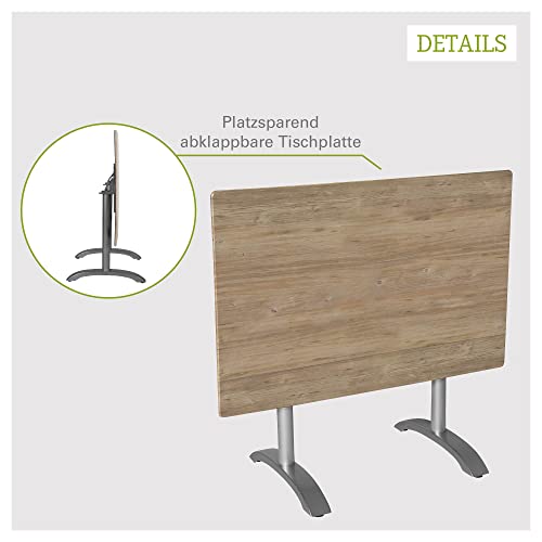 acamp Gartentisch klappbar Acaplan | 120x80 cm Balkon-Tisch wetterfest mit Niveau-Ausgleich & Kippsicherung | Klapptisch… – Bild 5