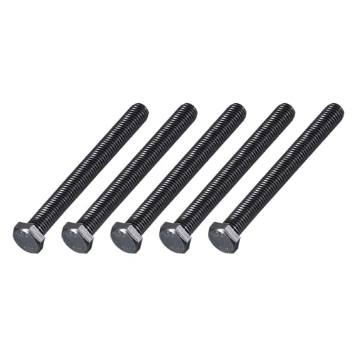 Image of METALLIXITY Hex Head Bolts (3 /8-16 x 4) 5Pcs, 304 Stainless Steel 18-8, Fully Threaded, External Hex Drive, Hex Head Screw Bolt, Black Oxide