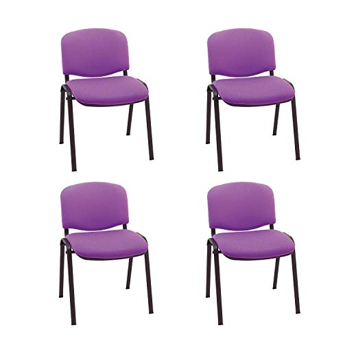 Silla Confidente Iso Apilables Con Acolchado Especial Ideal Para Salas Reuniones, Conferencias Tapizada Morado Pack 4 Unidades Silla Confidente Iso Apilables Con Acolchado Especial Ideal Para Salas Reuniones, Conferencias Tapizada Morado Pack 4 Unidades