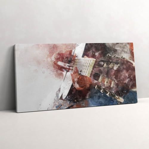Image sur toile 140x70cm murale d'art tableau photo guitare Wallfluent
