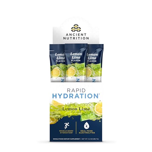 Ancient Nutrition Rapid Hydration Electrolytes Powder, Lemon Lime - image 1