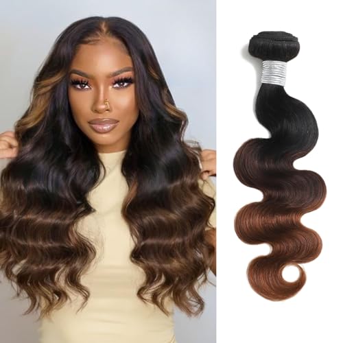 AUROO T1B/2/30 Chestnut Brown Ombre Human Hair Bundles Body Wave