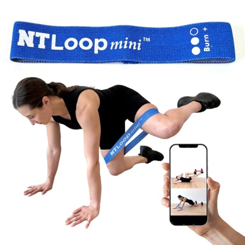 NT Loop Fabric Mini Loop Band for Exercise with Instructions - Best Resistance Band for Glutes, Leg Exercises, Muscle Building, Physical Therapy - Medium Strength