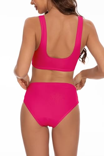 Image of Beautikini Period Swimwear Two Piece Menstrual Leakproof Sporty Bikini Sets Bathing Suit Period Swimsuit for Teen Girls