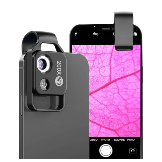 APEXEL 200X Mini-Mikroskop für Smartphone, Handy-Mikroskop zum Erforschen der Mikrowelt, Schwarz