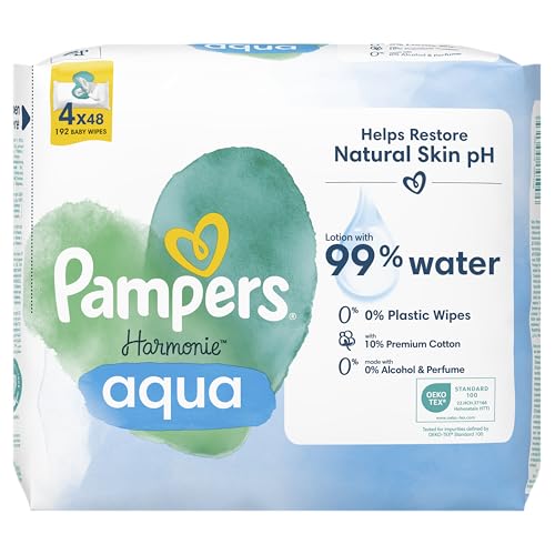 Pampers Harmonie Aqua Baby Feuchttücher, 192 Stück