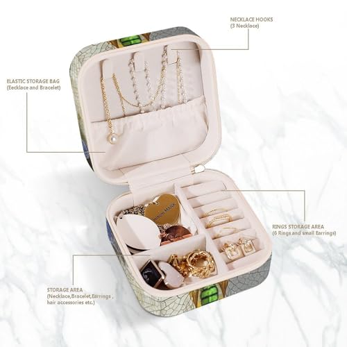 Boîte à bijoux portable libellule pour bagues et colliers - 6