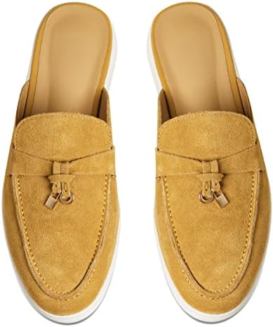 Lovee Cosee Mule for Women Closed Almond Toe Backless Slip on Flat Slides Penny Loafer Slippers