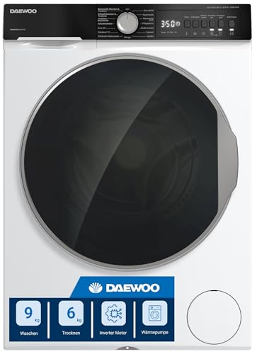 Daewoo WD-FC85514W1A-DE Waschtrockner, 8 kg Waschen, 5 kg Trocknen, 1400 U/min, Energieeffizienzklasse A, Inverter Motor, AquaStop, Weiß