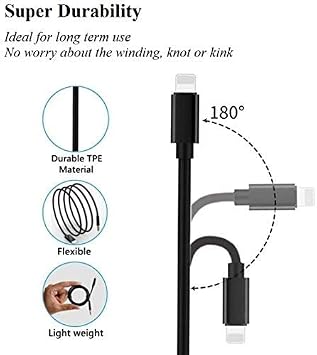 esbeecables Aux Cable for iPhone, Apple MFi Certified Lightning 3.5mm AUX Cable, iPhone 14 13 12 11 Pro Max XS XR X 8 7 6 iPad iPod Car, Home Stereo Speaker Headset, 3.3 FT Black