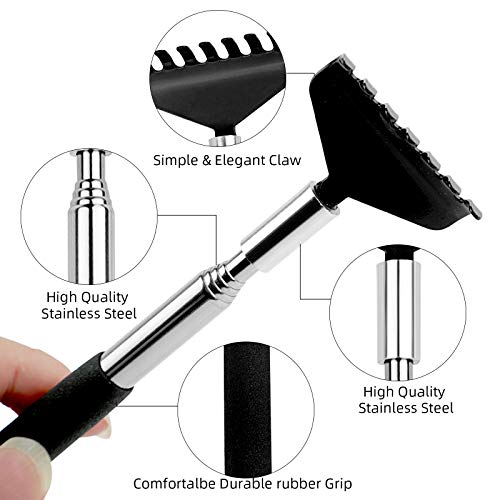 Image of Back Scratcher, WOVTE 4 Pack 4 Color Portable Extendable Stainless Steel Telescoping Back Massagers for Adults Men Women Itch Relief