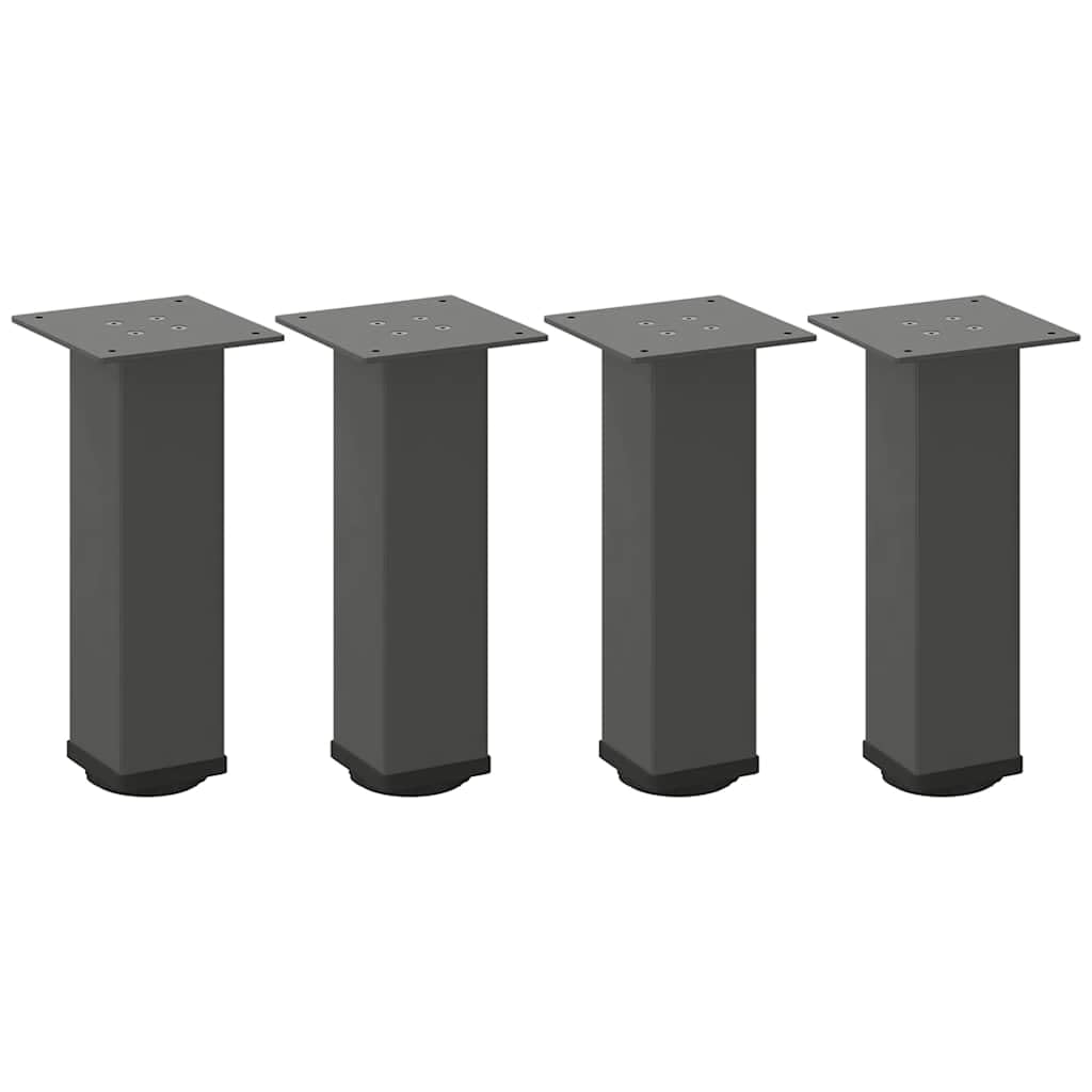 Juego de 4 patas de mesa de café, color antracita, 80 x 80 x 1,2 mm, tubo de acero de 30-32 cm, altura regulable, patas para muebles con patas niveladoras, diseño moderno, robustas