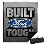 LOGOVISION Ford Trucks Picnic Outdoor Blanket, 50'x60' Built Ford Tough Metal, Foldable Blanket for Picnic, Beach, Camping, Park, Tailgate