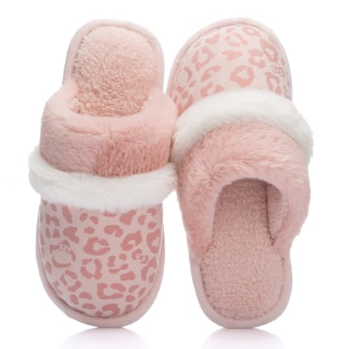 Image of GOEWY Cozy Slippers for Women Indoor and Outdoor Fuzzy House Shoes with Memory Foam Anti-Skid Sole Gifts for Women Mom Ladies