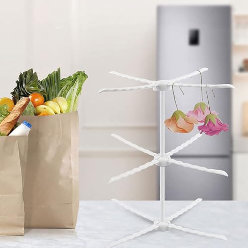 Estante plegable de 3 capas para secar flores de fondant y ahorrar espacio 6
