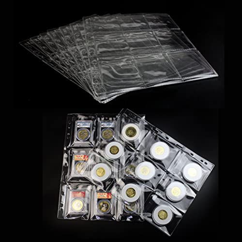 Mushenji 9 POKECT 10 Sheets Coin Collection Pages,Coin Binder Inserts Sleeves With 9 Hole For Coin Album,Collecting Binder Protectors thumb #4