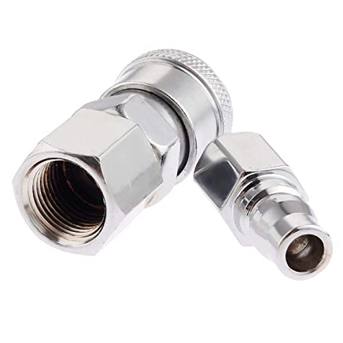 Image of (QRC) Pneumatic Fittings Air Line Hose Compressor Connector Quick Release Coupler Air Line Fittings for Air Line Hose (SF20 + PF20)